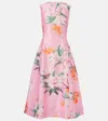 Leo Lin Cleo Floral Linen-blend Midi Dress