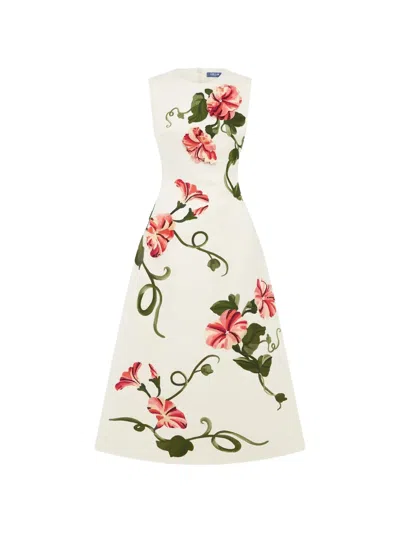 Leo Lin Cleo Floral Midi Dress In White