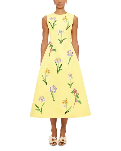 Leo Lin Cleo A-line Midi Dress In Yellow