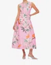 Leo Lin Cleo Sleeveless Midi Dress In Lavish Print In Pink In Pink