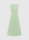 Leo Lin Cleo Tweed Midi Dress - Caledon Green In Green