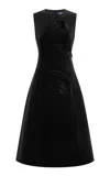 Leo Lin Cleo Velvet Sleeveless Midi Dress In Black