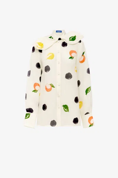 Leo Lin Cora Bow Blouse - Citrus Spots