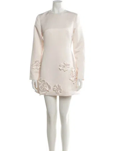 Pre-owned Leo Lin Crew Neck Mini Dress W/ Tags In Neutral