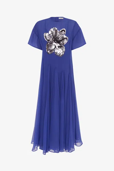 Leo Lin Desiree Embellished Midi Dress - Sapphire In Blue