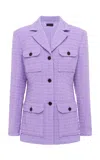 Leo Lin Edith Tweed Jacket In Purple