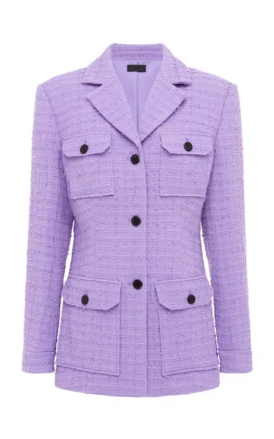 Leo Lin Edith Tweed Jacket In Purple