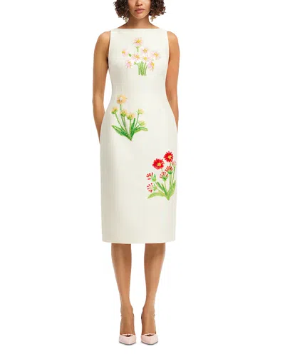 Leo Lin Eleanor Embellished Midi Dress In White