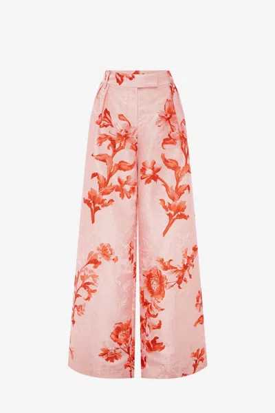 Leo Lin Elisha Jacquard Wide Leg Pants - Magnolia Print In Multi