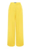 Leo Lin Elisha Mid-rise Wide-leg Pants In Yellow