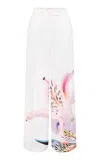 Leo Lin Elisha Printed Crepe Wide-leg Pants In White