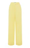 Leo Lin Elisha Tailored Wool-blend Wide-leg Pants In Yellow