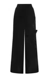 Leo Lin Elisha Velvet Wide-leg Pants In Black
