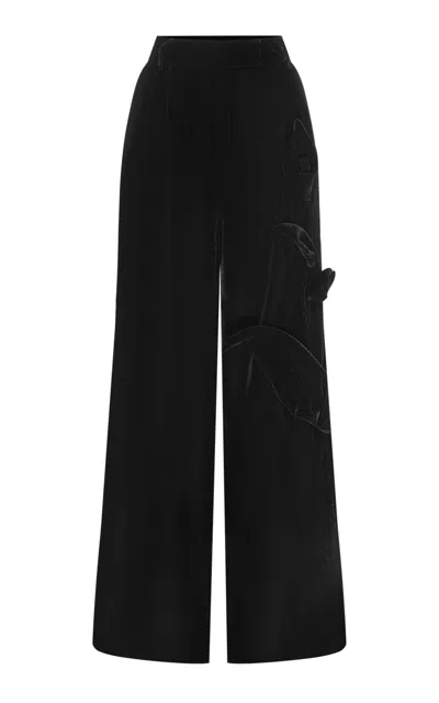 Leo Lin Elisha Velvet Wide-leg Pants