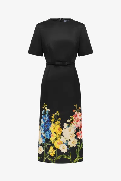Leo Lin Elizabeth Midi Dress In Black