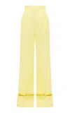 Leo Lin Ellis Crepe Wide-leg Pants In Yellow