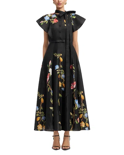 Leo Lin Elsie Flutter Sleeve Dress In Black