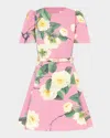Leo Lin Elyse Floral-print Belted Mini Dress In Camelia Print