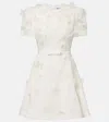 Leo Lin Elyse Petal Embroidered Belted Mini Dress In White