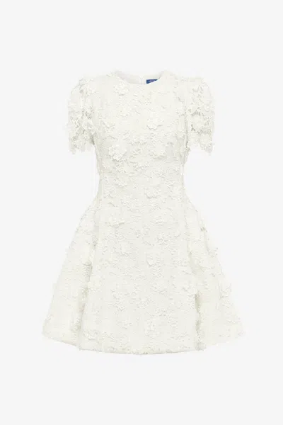 Leo Lin Elyse Lace Short Sleeve Mini Dress - Snow In White