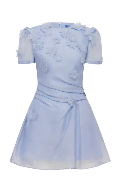 Leo Lin Elyse Petal Short Sleeve Mini Dress - Periwinkle In Blue