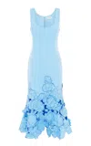 Leo Lin Emily Appliqué Midi Dress In Blue