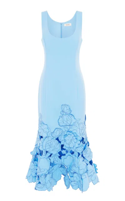 Leo Lin Emily Appliqué Midi Dress In Blue