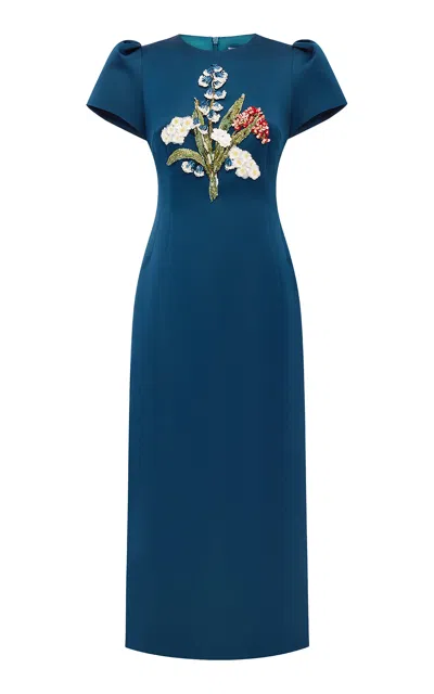 Leo Lin Emmeline Embellished Maxi Dress - Teal In Blue