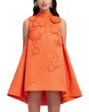 Leo Lin Fallon Applique Floral Minidress In Orange