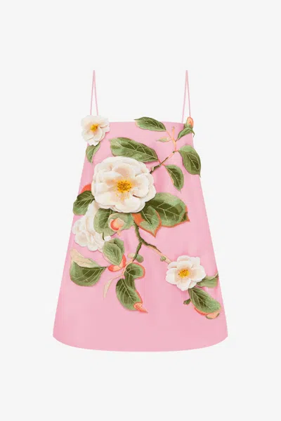 Leo Lin Felicia Appliqué Floral Mini Dress - Camelia Print