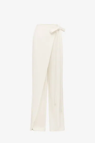 Leo Lin Felicity Wrap Pants In Snow In White