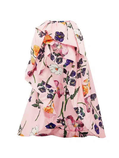 Leo Lin Verzierter Fiorella Tellerrock In Pink