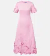 Leo Lin Floral-appliqué Embroidered Cocktail Dress In Pink