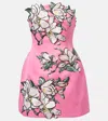 Leo Lin Floral-appliqué Embroidered Minidress In Pink