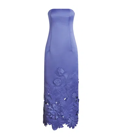 LEO LIN FLORAL-APPLIQUÉ RAYNA MAXI DRESS