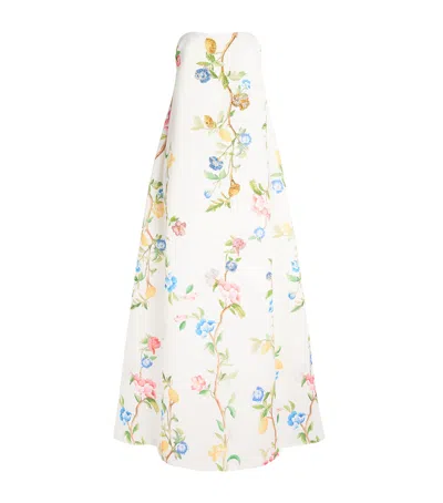 Leo Lin Floral Embellished Phoebe Gown In White