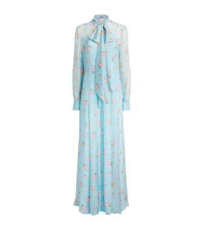 Leo Lin Floral Lilith Maxi Dress In Blue