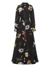 Leo Lin Floral-print Belted Shirt Maxi Dress In Black