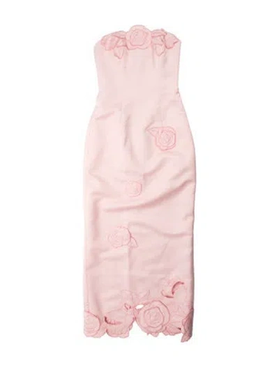 Pre-owned Leo Lin Floral Print Knee-length Dress In Pink