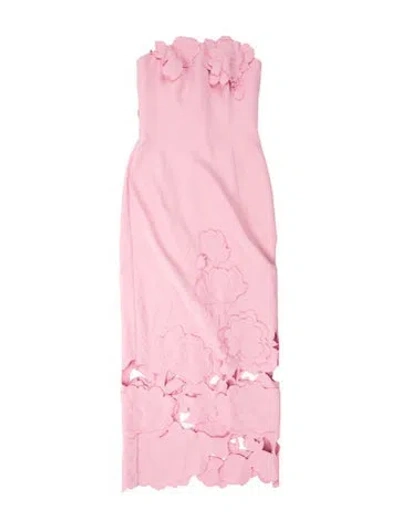 Pre-owned Leo Lin Floral Print Knee-length Dress In Pink