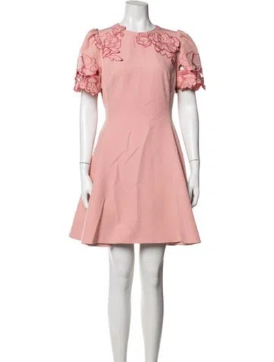 Pre-owned Leo Lin Floral Print Mini Dress In Pink