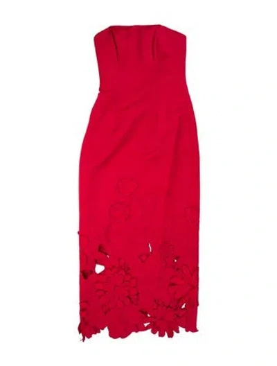 Pre-owned Leo Lin Floral Print Mini Dress W/ Tags In Red
