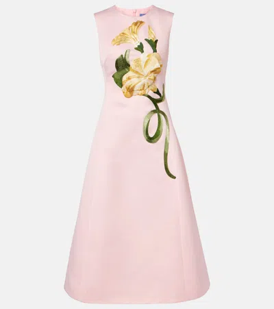 Leo Lin Floral-appliqué Cocktail Dress In Pink
