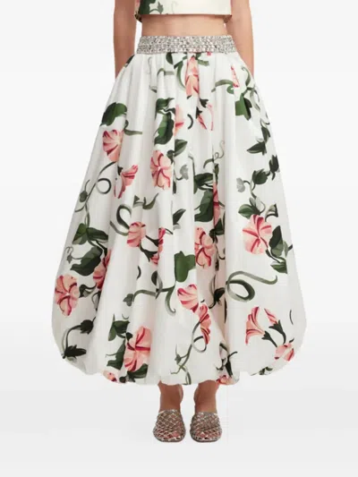 Leo Lin Floral-print Crystal-embellished Maxi Skirt In Multi