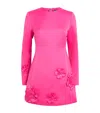 Leo Lin Flower-appliqué Aliza Mini Dress In Pink