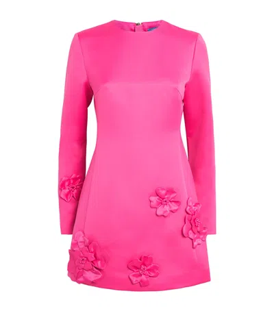 Leo Lin Flower-appliqué Aliza Mini Dress In Pink