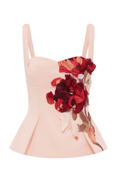 Leo Lin Georgia Embroidered Top - Reverie Print In Nectar In Pink