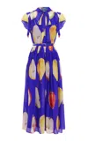 Leo Lin Grace Silk-blend Midi Dress In Animal Print