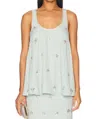 Leo Lin Helaine Embellished Top In Pistachio In Blue