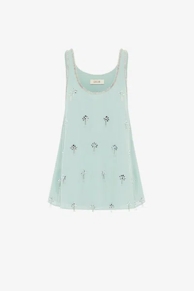 Leo Lin Helaine Embellished Top - Pistachio